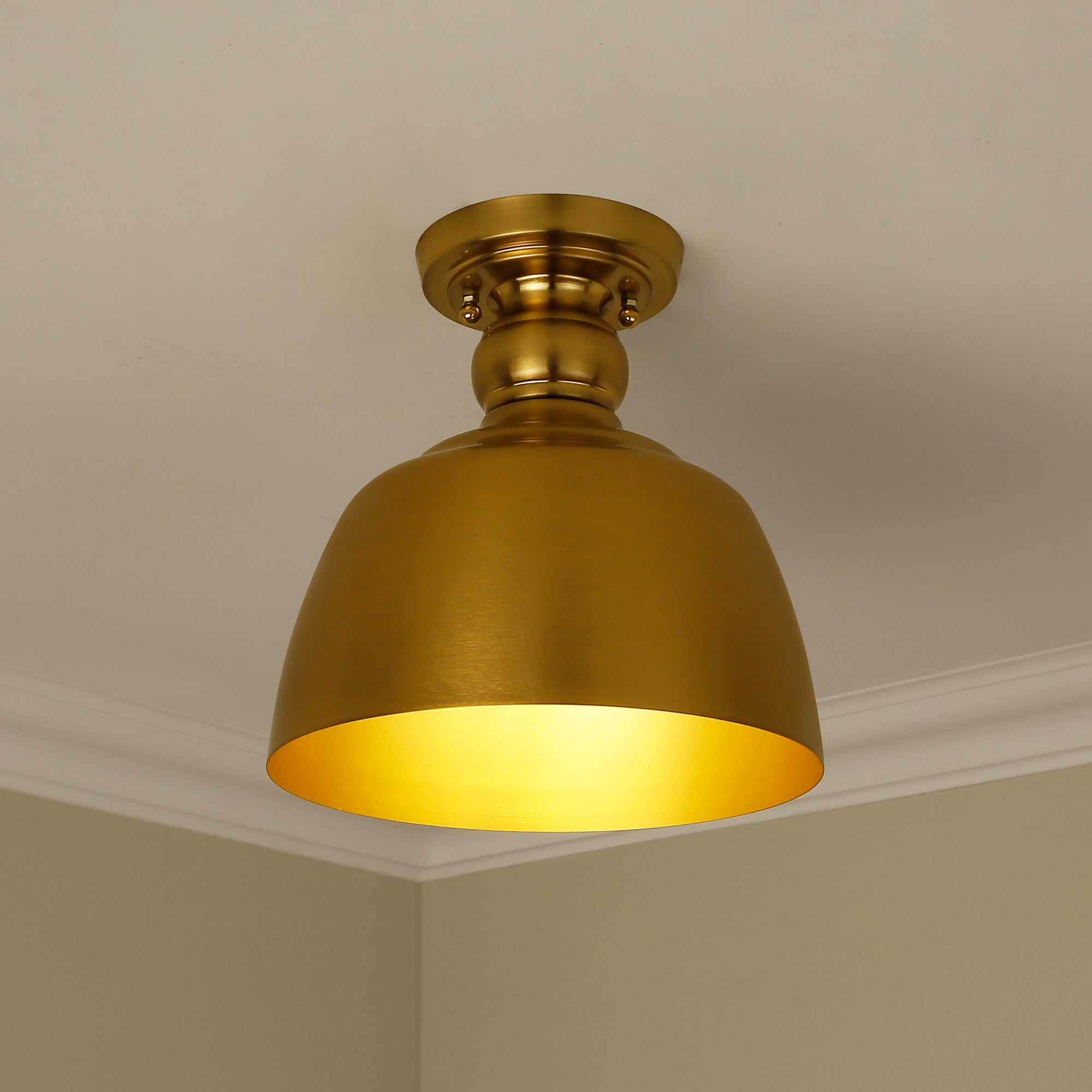 Holmes 1-light Flush Mount in Modern Brushed Gold