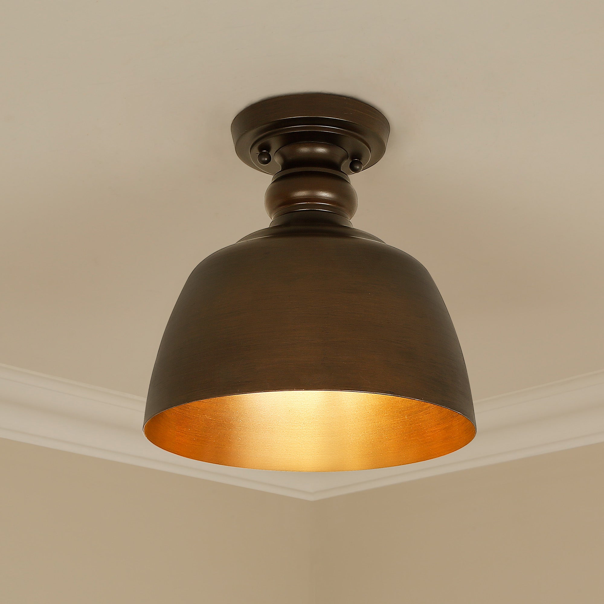 Holmes 1-light Flush Mount in Rubbed Bronze