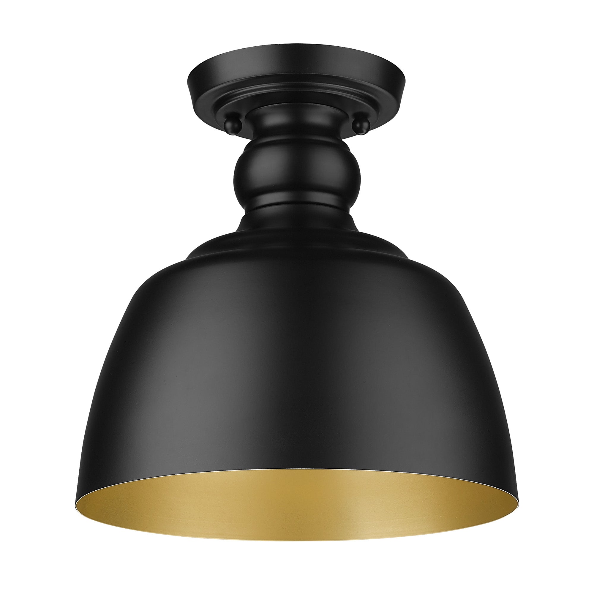 Holmes 1-light Flush Mount in Matte Black - - Golden Lighting