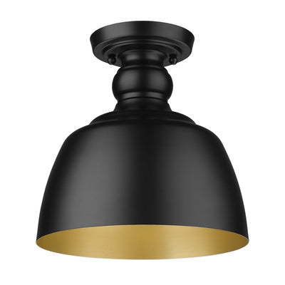 Holmes 1-light Flush Mount in Matte Black - - Golden Lighting