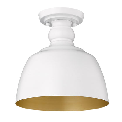 Holmes WHT Flush Mount in Matte White - - Golden Lighting
