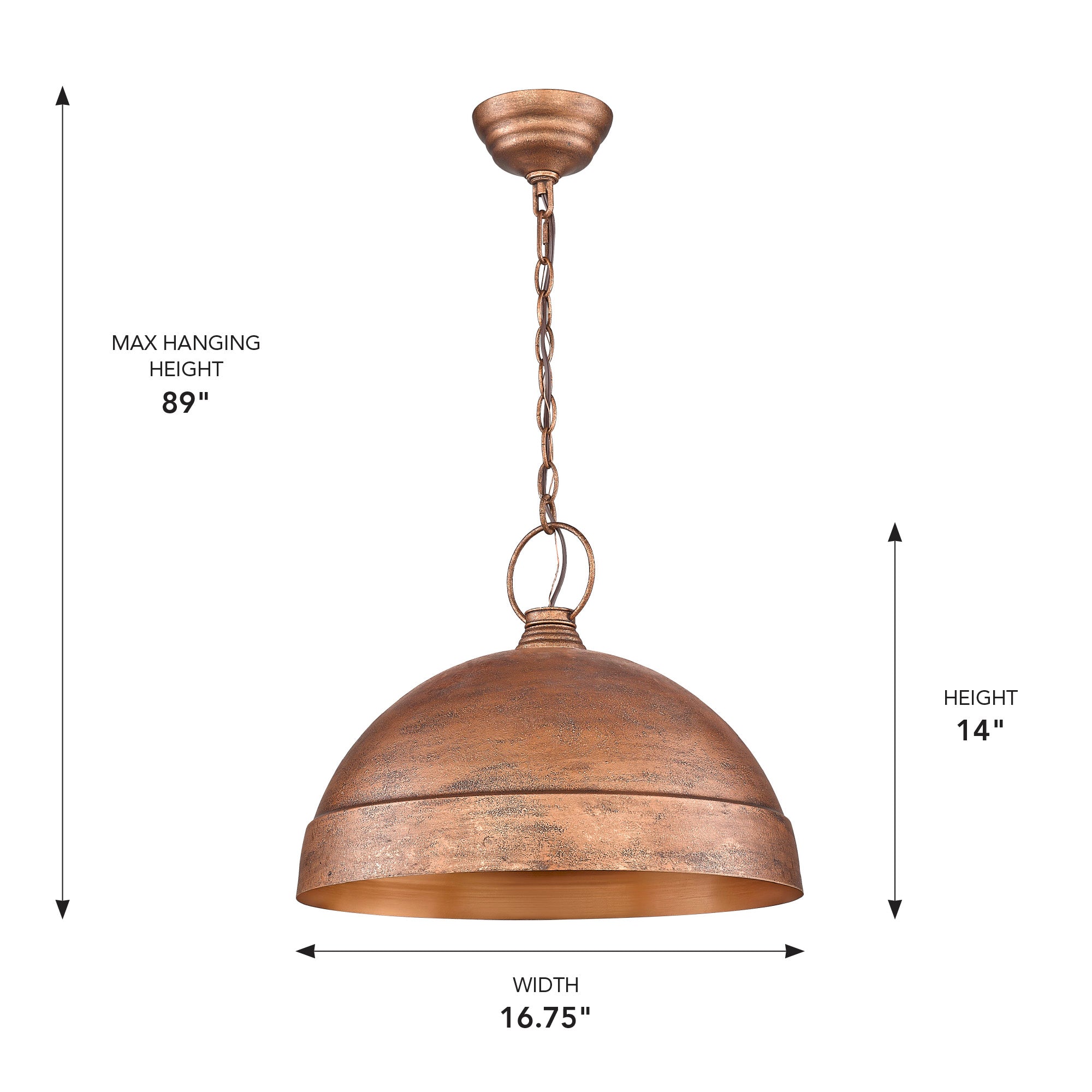 Golden Lighting Lincoln 1-light Pendant in Vintage Copper - - Golden Lighting
