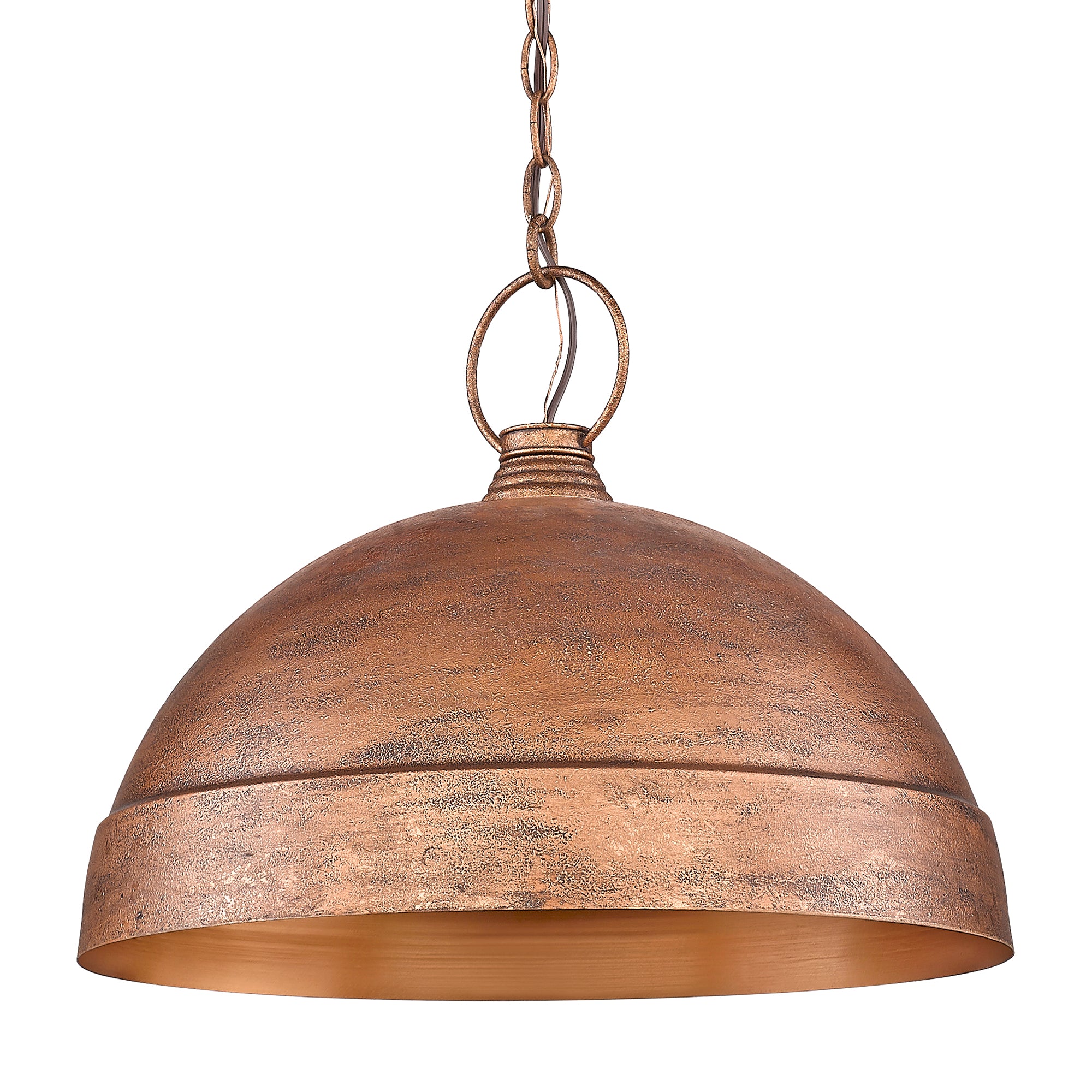 Lincoln Large Pendant in Vintage Copper - - Golden Lighting