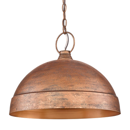 Lincoln Large Pendant in Vintage Copper - - Golden Lighting