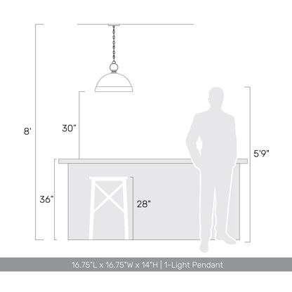 Golden Lighting Lincoln 1-light Pendant in Green Patina - - Golden Lighting