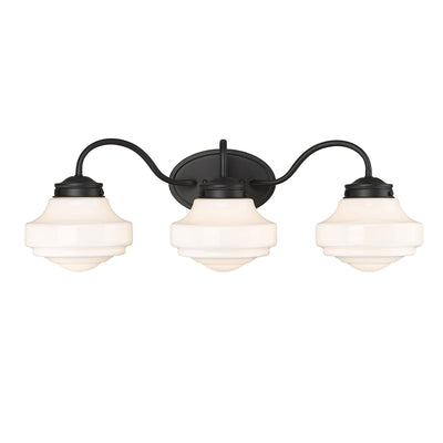 Golden Lighting Ingalls 3-light Vanity in Matte Black - - Golden Lighting