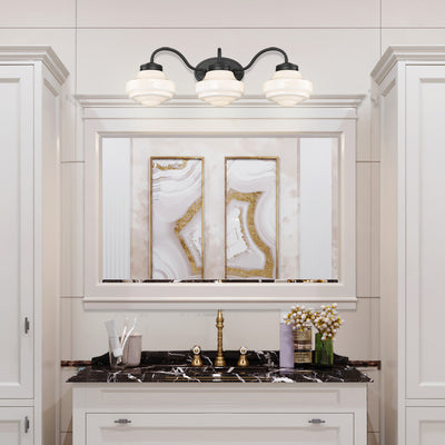 Golden Lighting Ingalls 3-light Vanity in Matte Black - - Golden Lighting