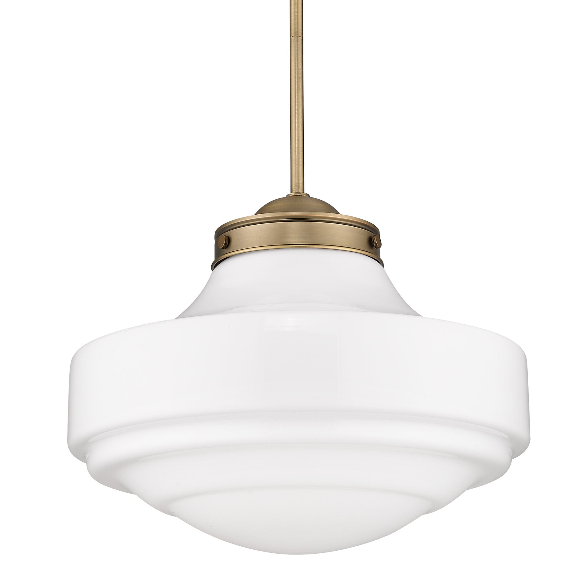 Golden Lighting Ingalls 1-light 16in Pendant in Modern Brass and Vintage Milk Glass - - Golden Lighting