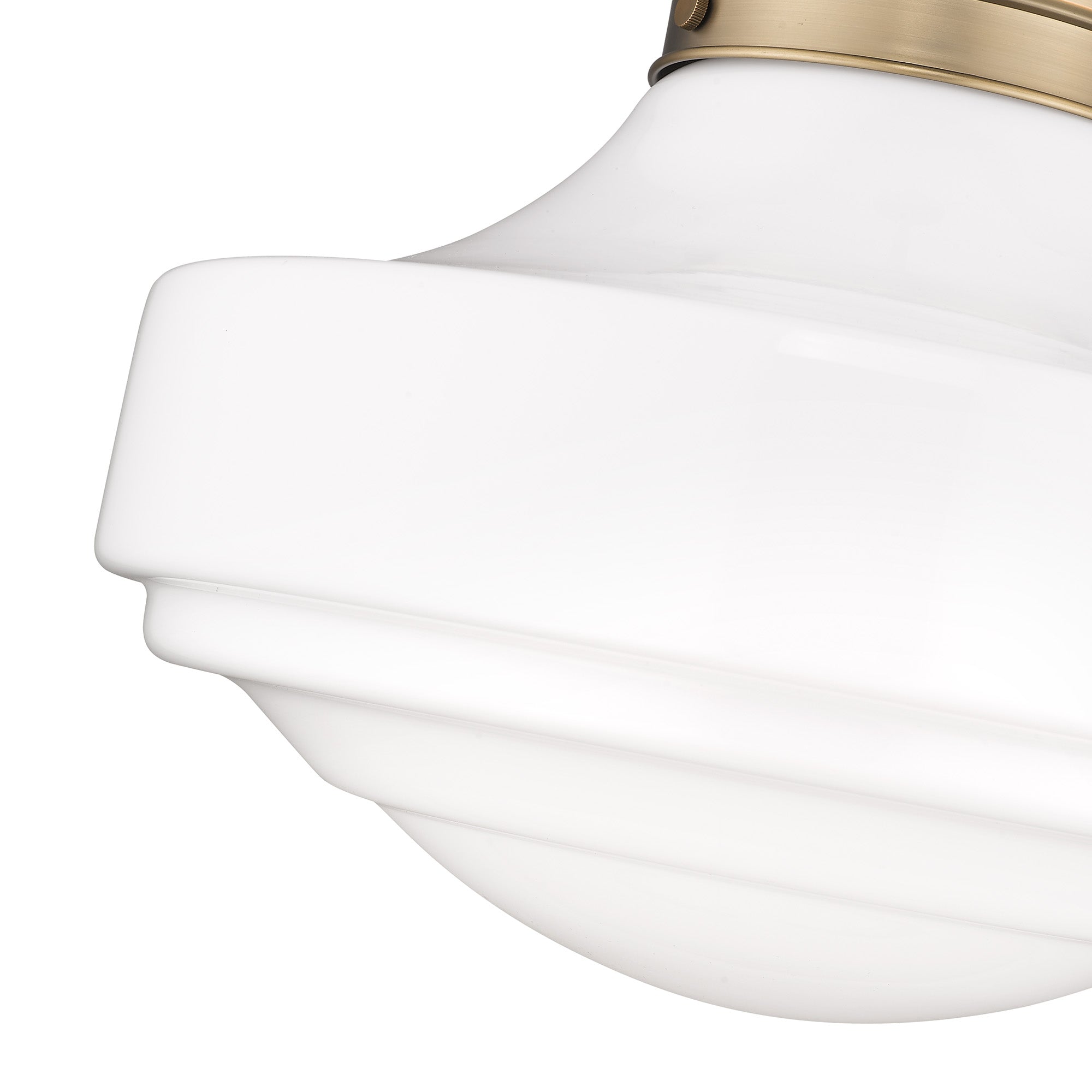 Golden Lighting Ingalls 1-light 16in Pendant in Modern Brass and Vintage Milk Glass - - Golden Lighting