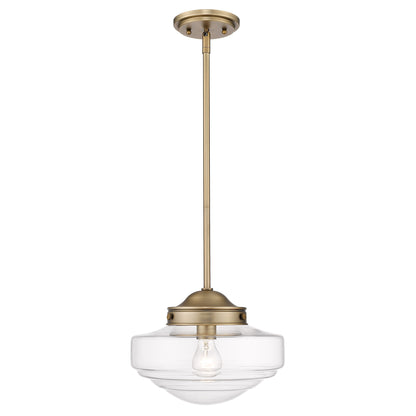 Ingalls Medium Pendant in Modern Brass and Clear Glass Shade - Default Title - Golden Lighting