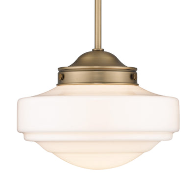 Golden Lighting Ingalls 1-light 12in Pendant in Modern Brass and Vintage Milk Glass - Default Title - Golden Lighting