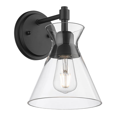 Golden Lighting Malta 1-light Wall Sconce in Matte Black - - Golden Lighting