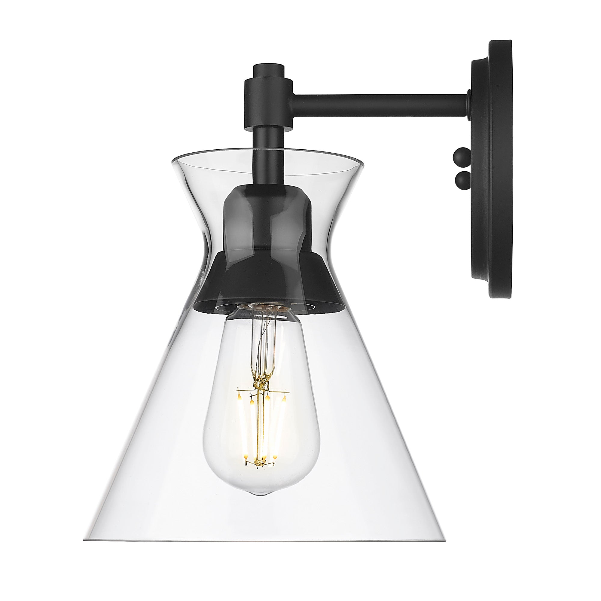 Golden Lighting Malta 1-light Wall Sconce in Matte Black - - Golden Lighting