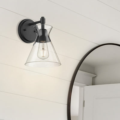 Golden Lighting Malta 1-light Wall Sconce in Matte Black - - Golden Lighting