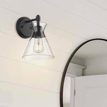 Golden Lighting Malta 1-light Wall Sconce in Matte Black - - Golden Lighting