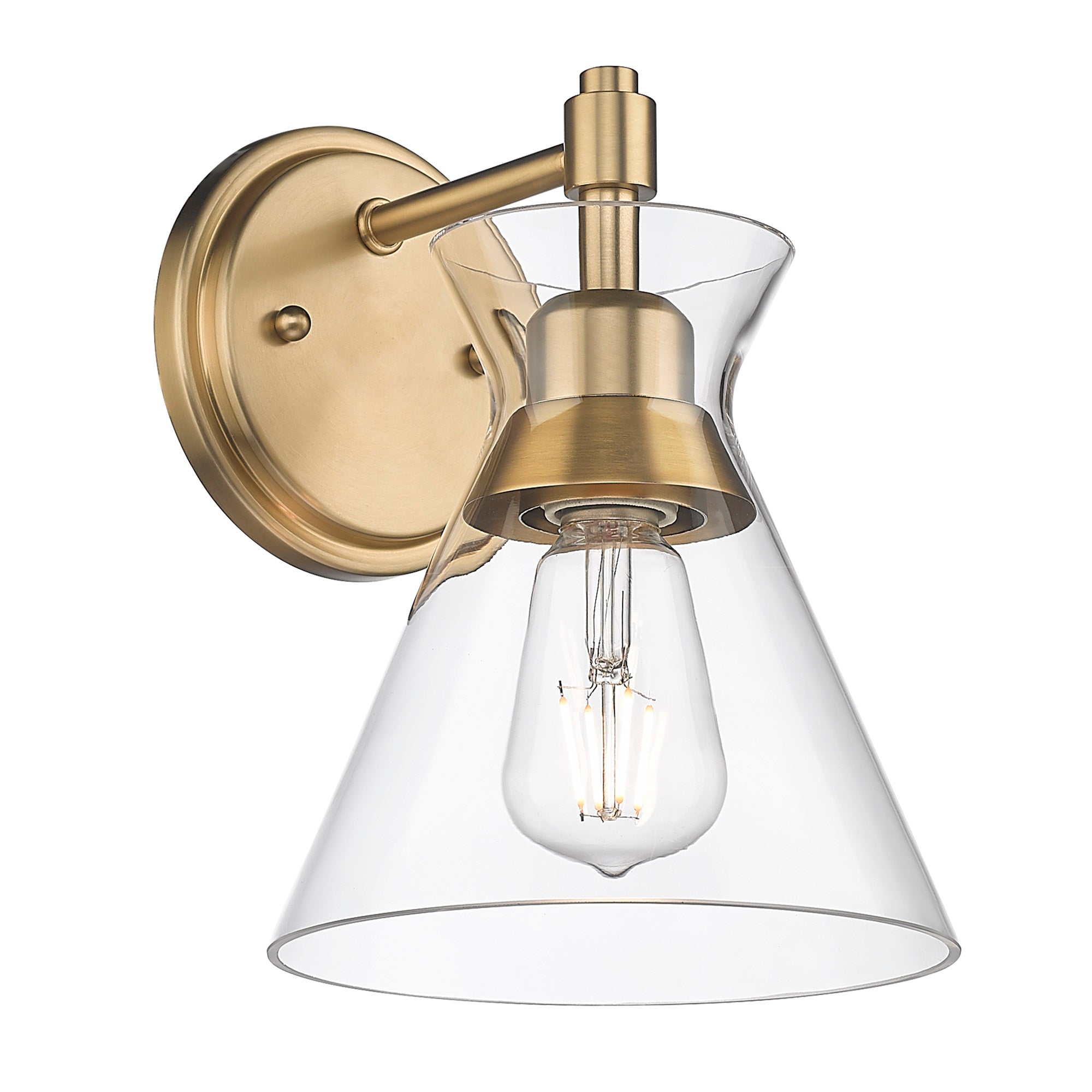 Golden Lighting Malta 1-light Wall Sconce in Brushed Champagne Brass - Default Title - Golden Lighting
