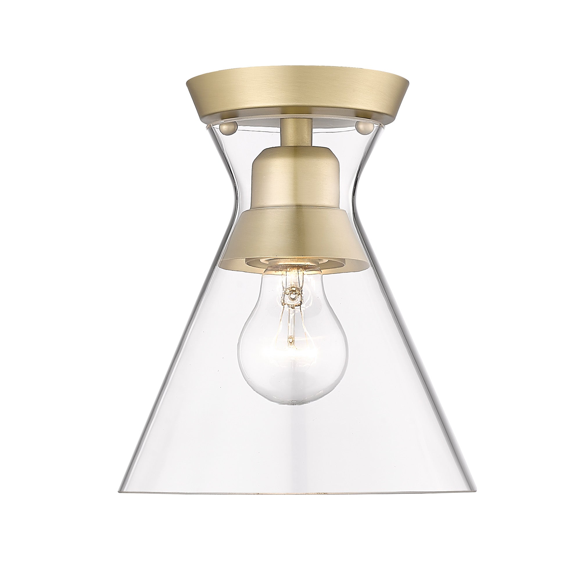 Golden Lighting Malta 1-light Flush Mount in Brushed Champagne Brass