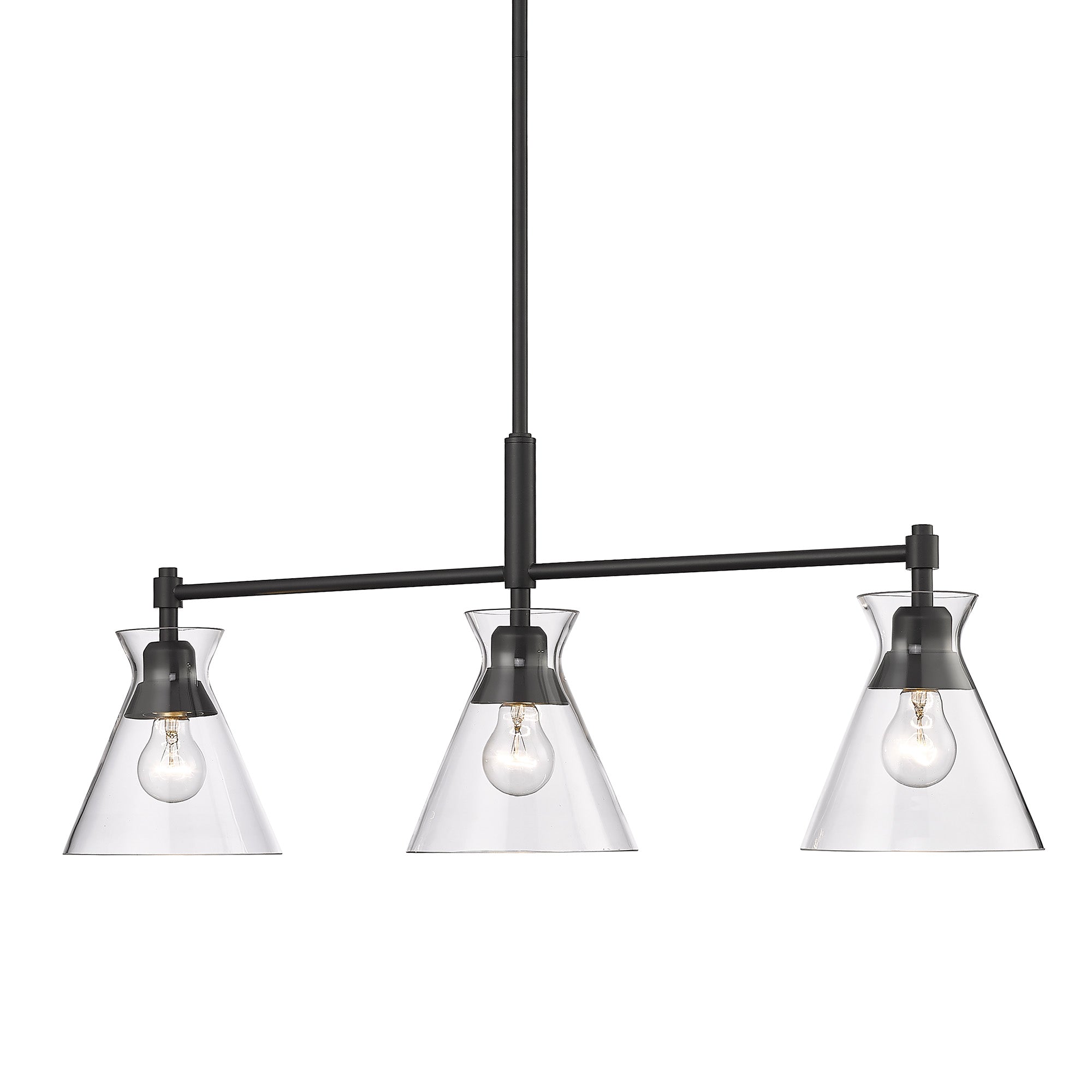Golden Lighting Malta 3-light Island Light in Matte Black - - Golden Lighting