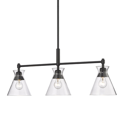 Golden Lighting Malta 3-light Island Light in Matte Black - - Golden Lighting
