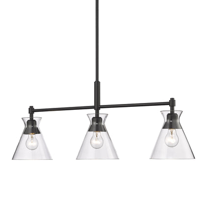 Golden Lighting Malta 3-light Island Light in Matte Black - - Golden Lighting