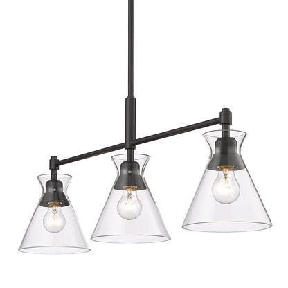 Golden Lighting Malta 3-light Island Light in Matte Black - - Golden Lighting