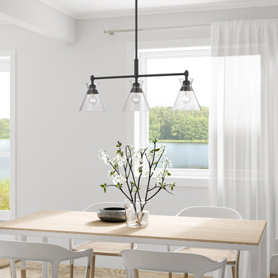 Golden Lighting Malta 3-light Island Light in Matte Black - - Golden Lighting