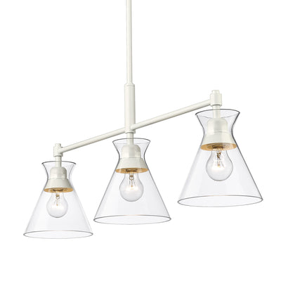 Golden Lighting Malta 3-light Island Light in Matte White - - Golden Lighting