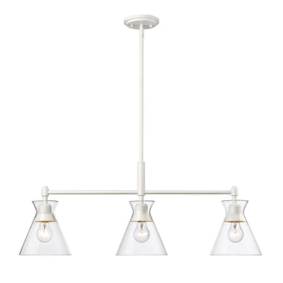 Golden Lighting Malta 3-light Island Light in Matte White - - Golden Lighting