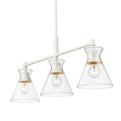 Malta WHT Linear Pendant in Matte White with Clear Glass Shade - - Golden Lighting