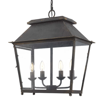 Golden Lighting Abingdon 4-light Pendant in Antique Black Iron - Default Title - Golden Lighting