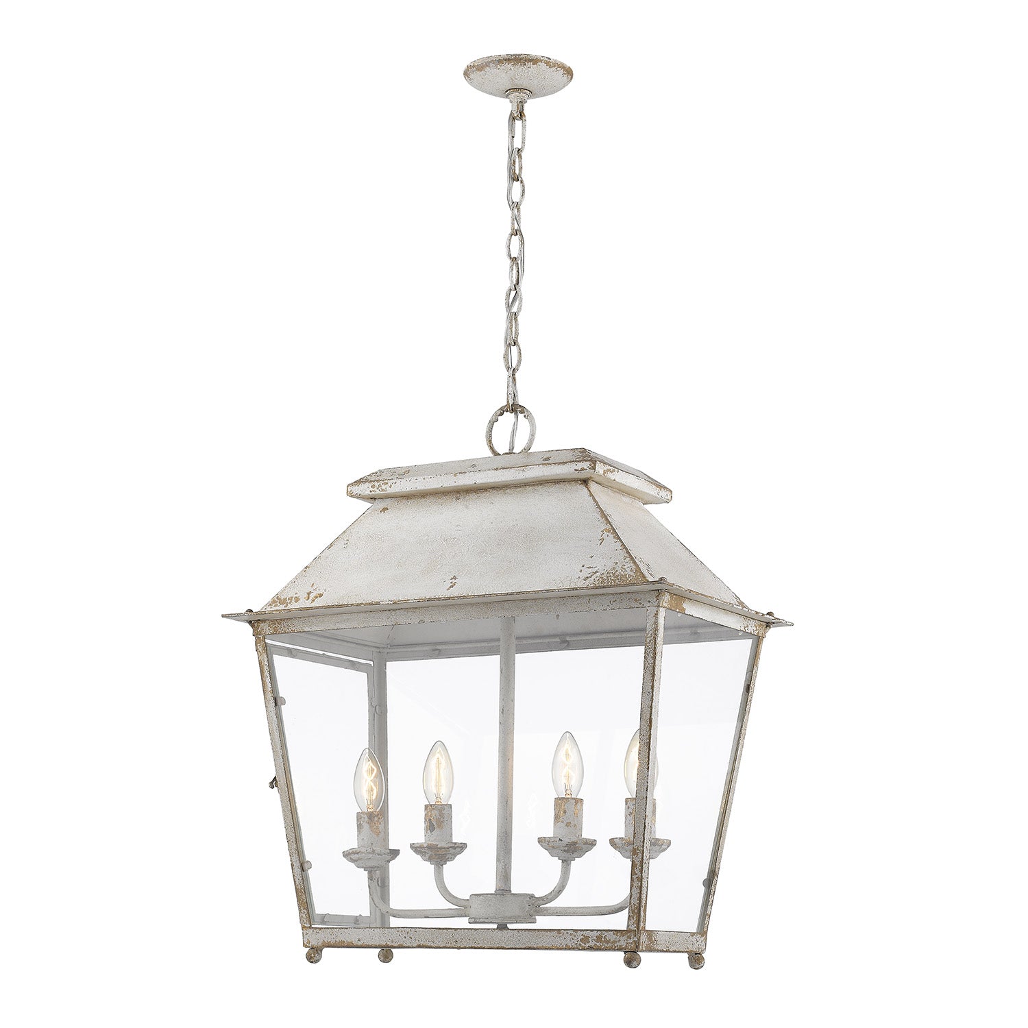 Abingdon 4-Light Pendant in Antique Ivory - Antique Ivory / Clear Glass / Clear - Golden Lighting