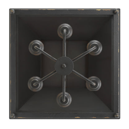 Abingdon 6 Light Pendant in Antique Black Iron with Clear Glass - Default Title - Golden Lighting