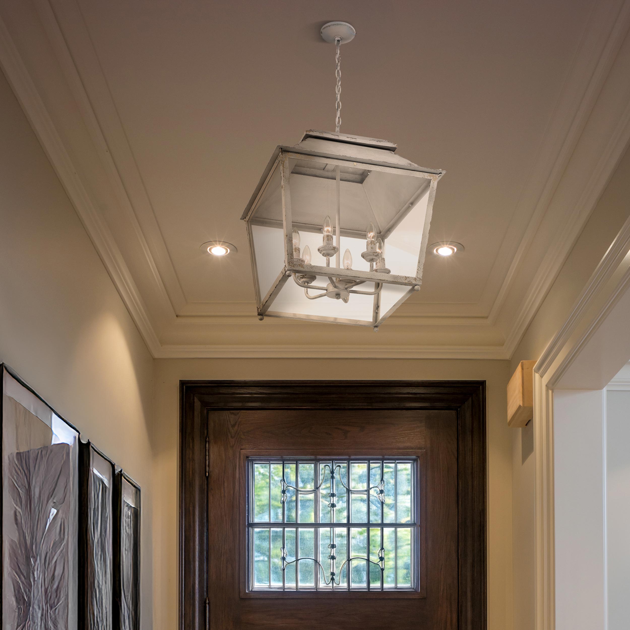 Golden Lighting Abingdon 6-light Pendant in Antique Ivory