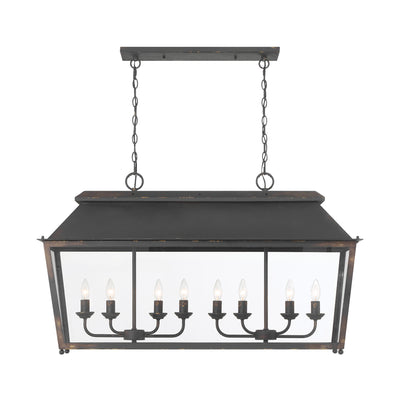 Golden Lighting Abingdon 8-light Island Light in Antique Black Iron - - Golden Lighting