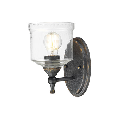 Golden Lighting Keating 1-light Wall Sconce in Antique Black Iron - - Golden Lighting