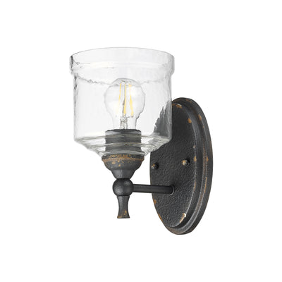 Golden Lighting Keating 1-light Wall Sconce in Antique Black Iron - - Golden Lighting