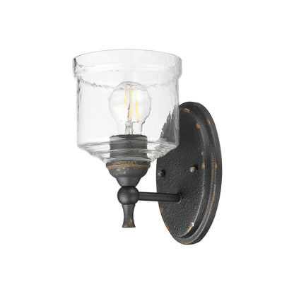Golden Lighting Keating 1-light Wall Sconce in Antique Black Iron - - Golden Lighting