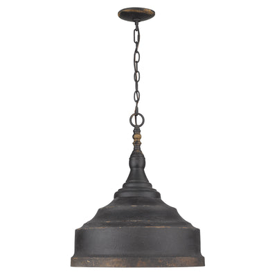 Golden Lighting Keating 3-light Pendant in Antique Black Iron - - Golden Lighting