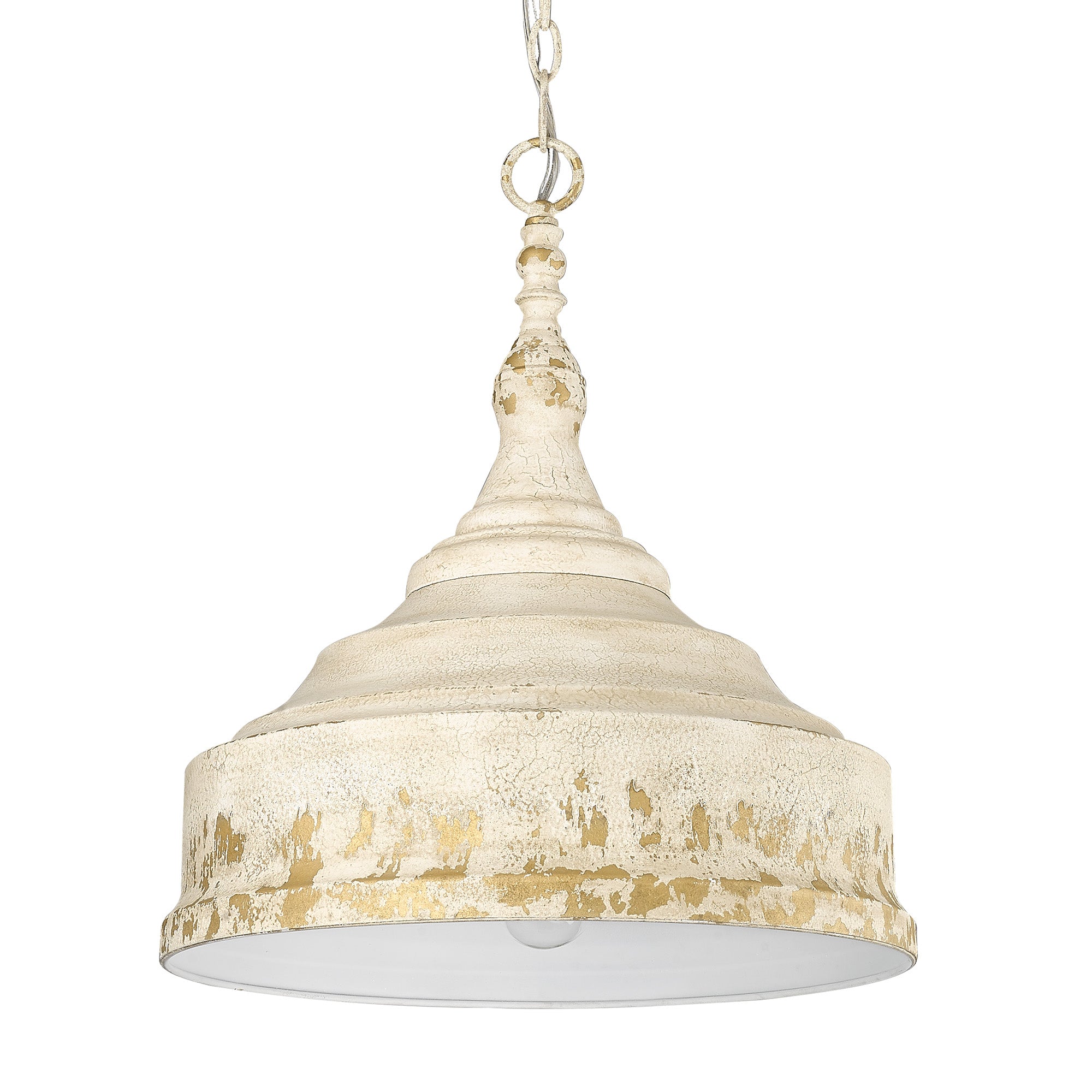 Keating 3 Light Pendant in Antique Ivory - - Golden Lighting