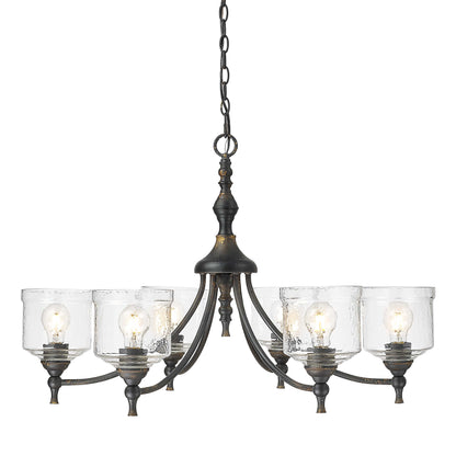 Golden Lighting Keating 6-light Chandelier in Antique Black Iron - - Golden Lighting