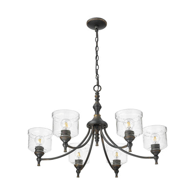 Golden Lighting Keating 6-light Chandelier in Antique Black Iron - - Golden Lighting