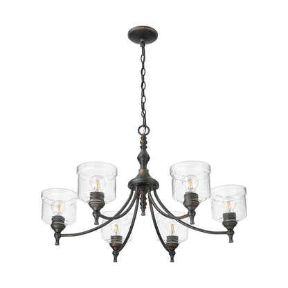 Golden Lighting Keating 6-light Chandelier in Antique Black Iron - - Golden Lighting
