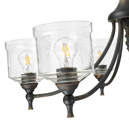 Golden Lighting Keating 6-light Chandelier in Antique Black Iron - - Golden Lighting