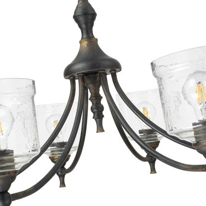 Golden Lighting Keating 6-light Chandelier in Antique Black Iron - - Golden Lighting