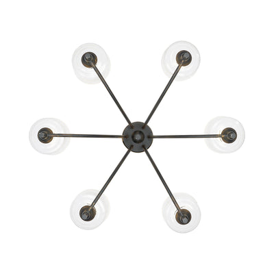 Golden Lighting Keating 6-light Chandelier in Antique Black Iron - - Golden Lighting