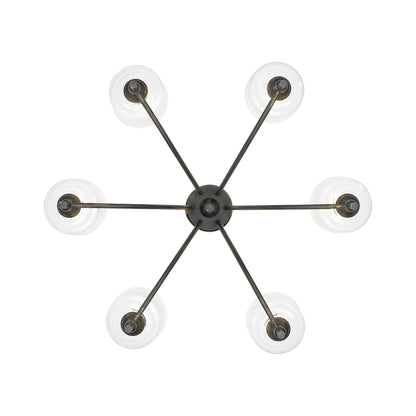 Golden Lighting Keating 6-light Chandelier in Antique Black Iron - - Golden Lighting