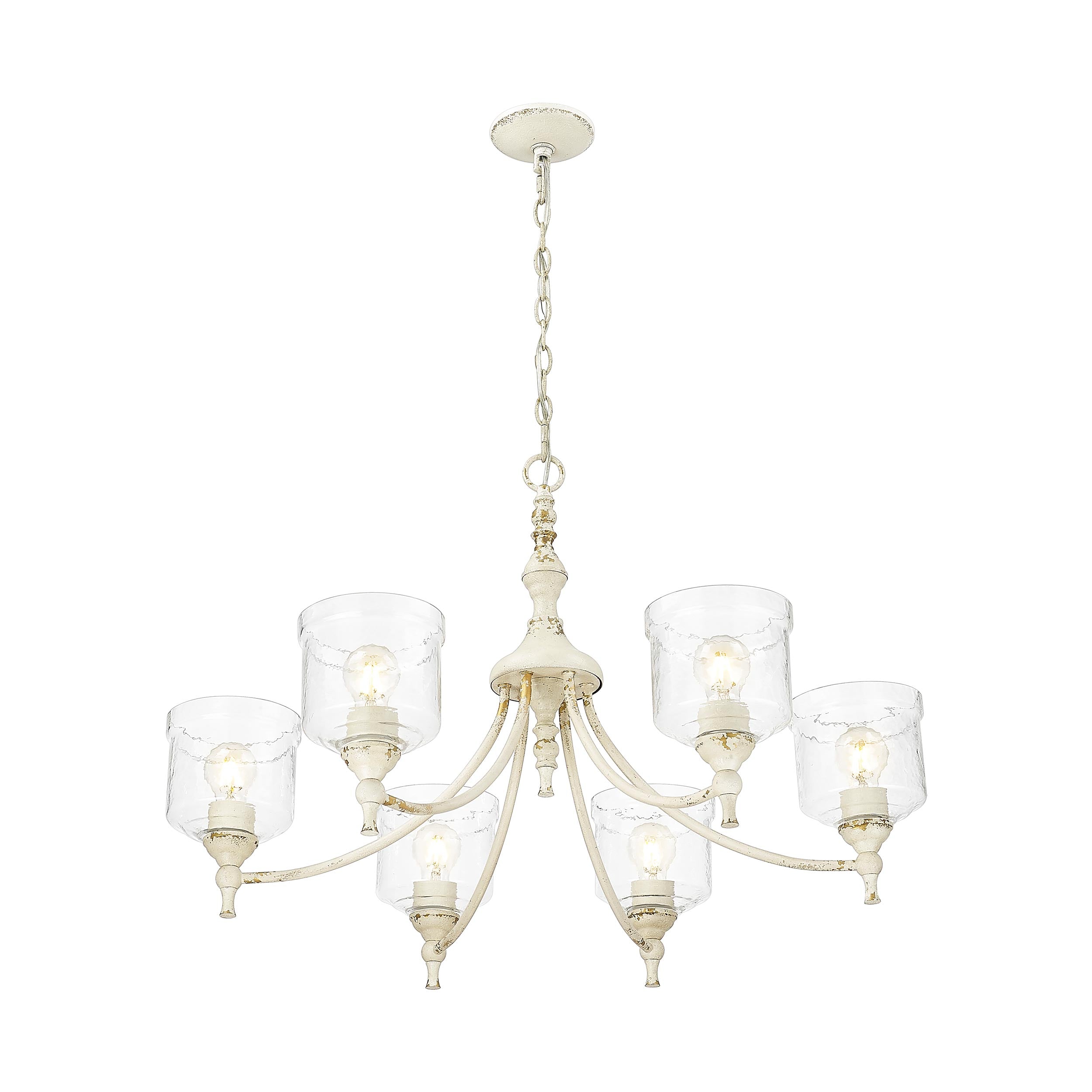 Golden Lighting Keating 6-light Chandelier in Antique Ivory - - Golden Lighting