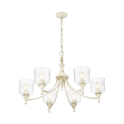 Golden Lighting Keating 6-light Chandelier in Antique Ivory - - Golden Lighting