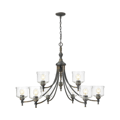 Golden Lighting Keating 9-light Chandelier in Antique Black Iron - - Golden Lighting