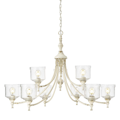 Golden Lighting Keating 9-light Chandelier in Antique Ivory - Default Title - Golden Lighting